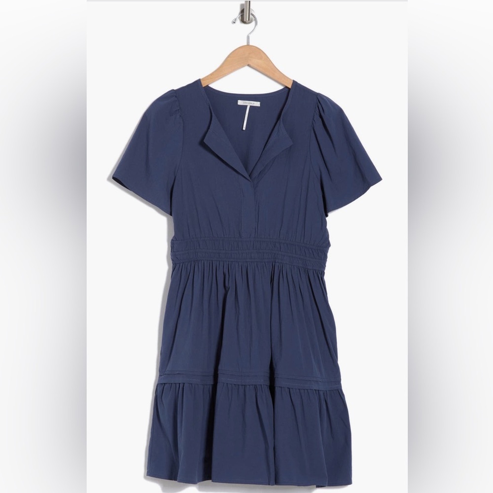 Stitchdrop Designer Navy Cotton Women's Mini Dress Size Large - Picture 3 of 15